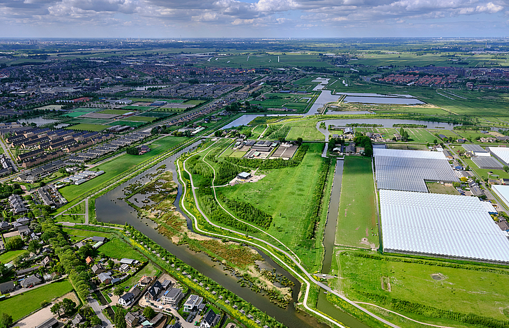 Dronefoto van Zuid-Hollands landschap
